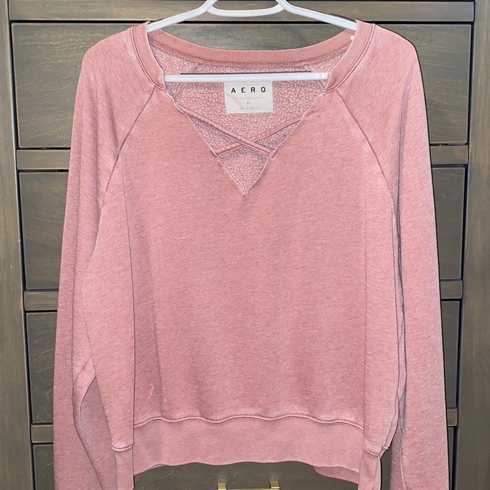 pink aero v-neck sweater